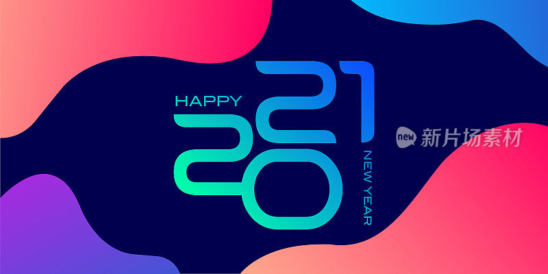 2021 New Year banner concept for advertising, banners, leaflets and flyers. Abstract background. Vector illustration.